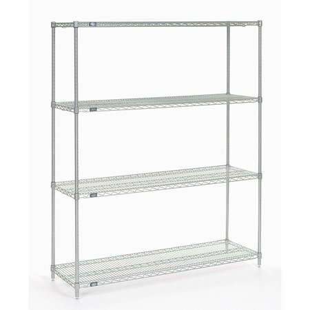 NEXEL Stainless Steel Wire Shelving, 60W x 18D x 63H 18606S